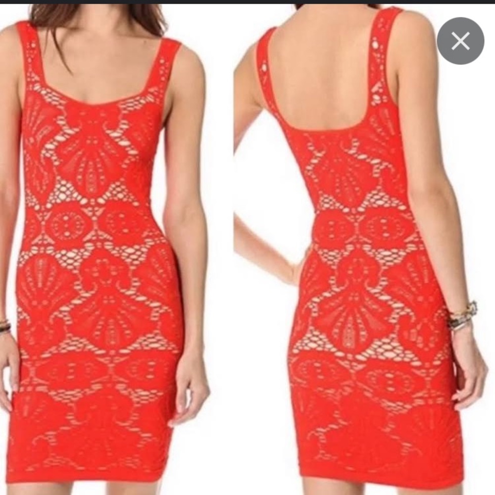 Intimately Free People Red Lace Dress. Size XS/S. NWT